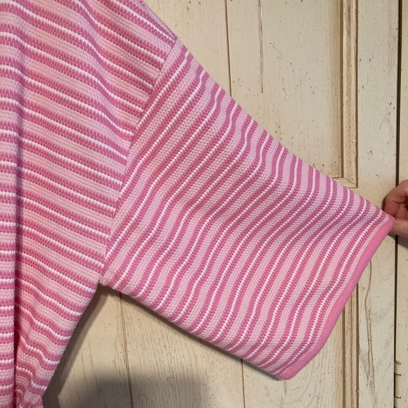 Women’s Vintage Cypress Pink Striped Short Bath Robe SMALL - Picture 3 of 12